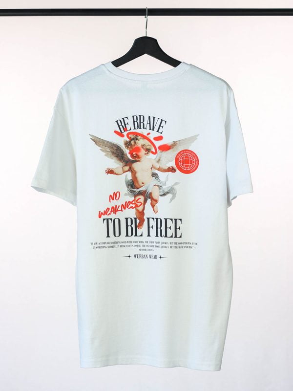 Met de inspirerende quote be brave to be free is dit oversized t shirt van Wurban Wear een sprekend stoic shirt