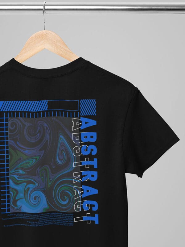 Een abstract t shirt van Wurban Wear dit casual t shirt heeft een abstracte kunstvorming op de achterkant