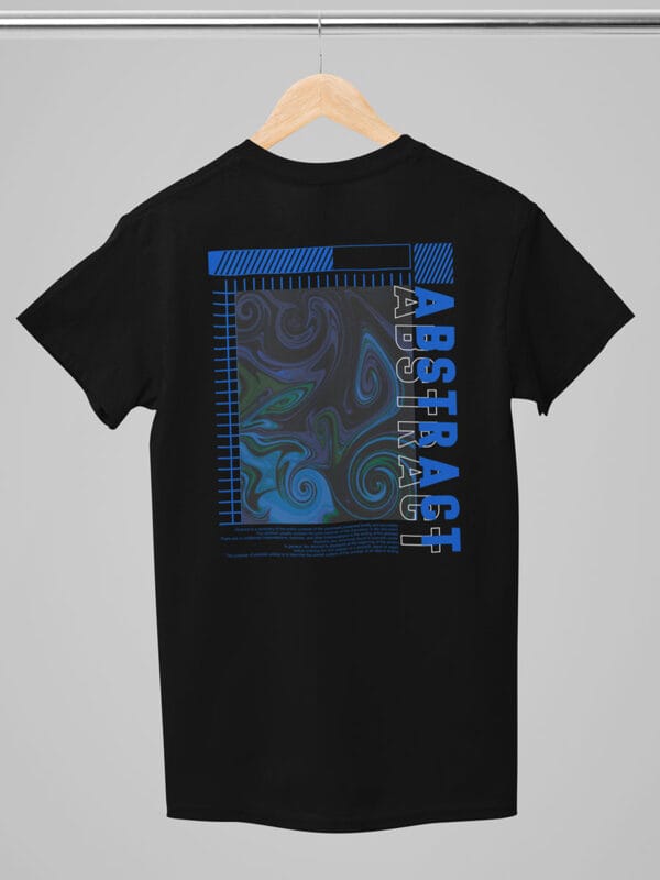 Een abstract t shirt van Wurban Wear dit casual t shirt heeft een abstracte kunstvorming op de achterkant