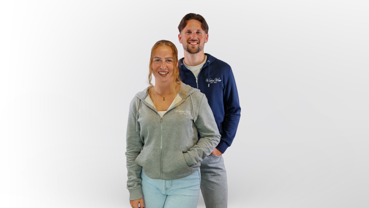 Wurban wear x jack en jones zipped hoodie, deze hoodie met rits is een comfortabele pump cover hoodie